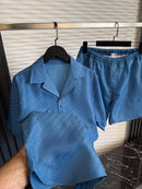 Dior - Ensemble CHEMISE + SHORT Bleu