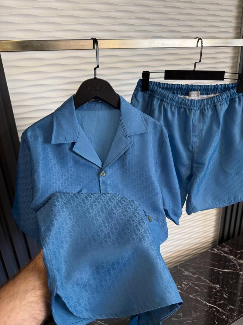 Dior - Ensemble CHEMISE + SHORT Bleu