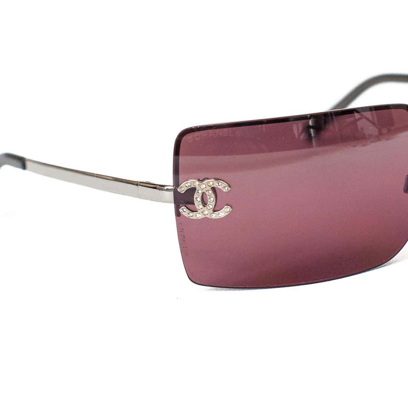 Chanel - Lunettes de soleil Crystal CC Rimless Rose & Rouge