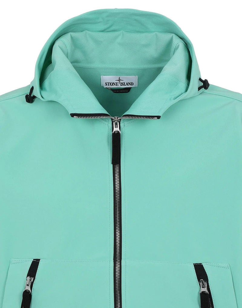 Stone Island - Blouson zippé Badge Stone Island Vert Menthe