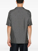 GUCCI - Chemise en soie imprimé Gris Anthracite