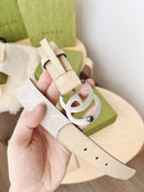 Gucci - Ceinture GG Argenté Blanc F