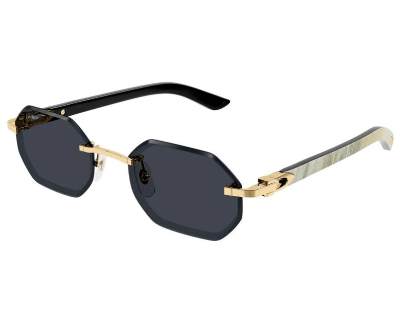 Cartier - Lunettes de Soleil Cartier Corne et Bois Décor Verres Blanc
