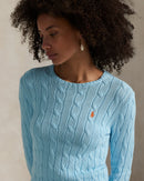 Ralph Lauren - Pull torsadé à col rond en coton Bleu Acadie