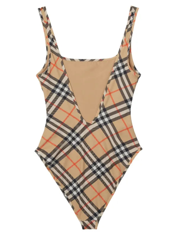 Burberry - Maillot de bain à carreaux Beige