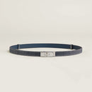 Hermès - Ceinture Kelly 18 Bleu Indigo Blanc  Bleu Navy