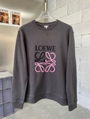 Loewe - Pull en coton monogramme en relief Gris et Rose Clair