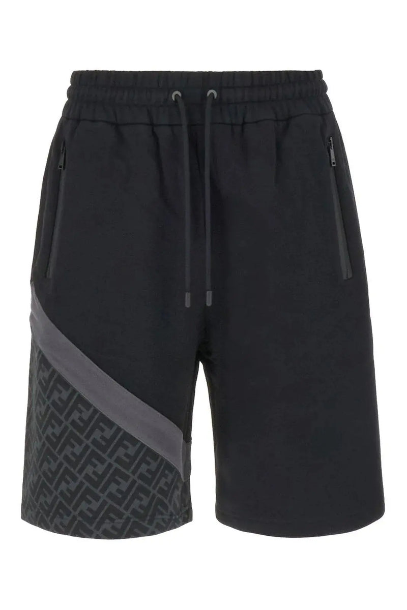 Fendi - ENSEMBLE Short + T-shirt Noir avec bande Grise