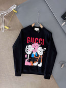 Gucci - Pull en coton avec logo Gucci Rouge Noir
