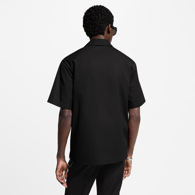 Louis Vuitton - Chemise manches courtes brodée en coton Noir
