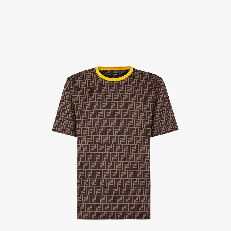 Fendi - T-shirt coton jersey monogram FF Marron