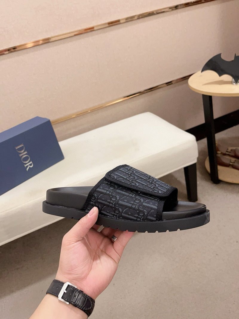 Dior - Sandale en Toile monogramme Dior Bleu/Noir