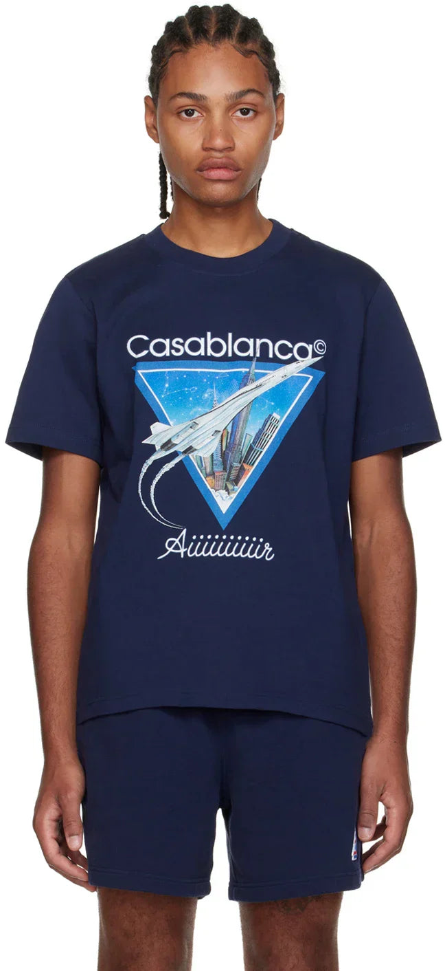 CASABLANCA Navy 'Aiiiiir' T-Shirt
