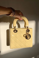 Dior - Sacs Lady Dior Grand Jaune Vernis