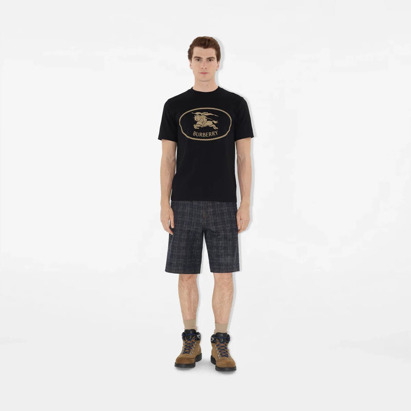 Burberry - T-shirt en coton Knight Noir
