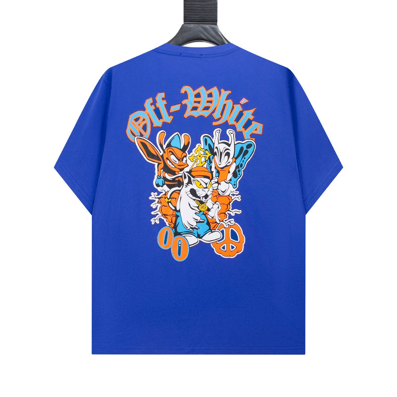 OFF-WHITE - T-shirt Off-White x Cartoon Characters à motif avant et graphique emblématique au dos Bleu