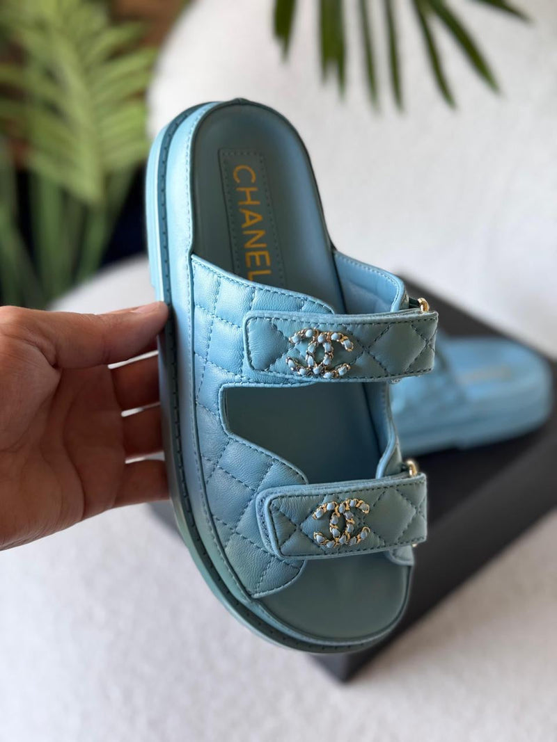 Chanel - Sandales Dad Noir/Bleu/Blanc/Beige/Bleu Marine