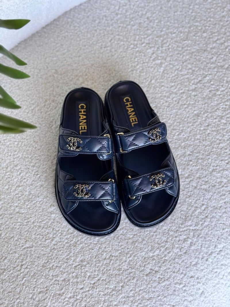 Chanel - Sandales Dad Noir/Bleu/Blanc/Beige/Bleu Marine