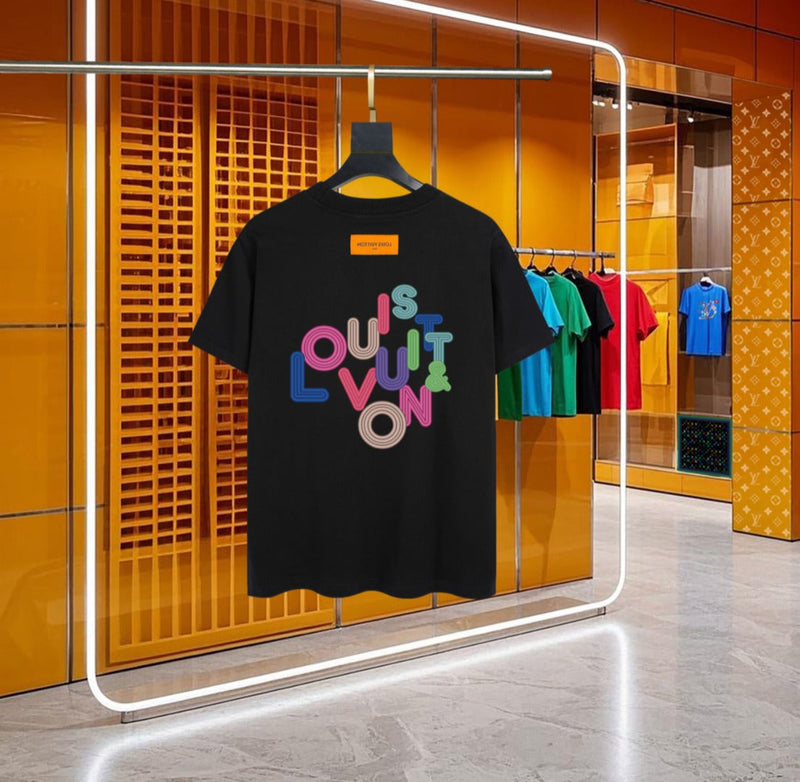 Louis Vuitton - T-shirt manches courtes lettres Multicolores Noir