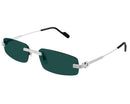 Cartier - Lunettes solaires Cartier Première Monture Argent Verres Vert