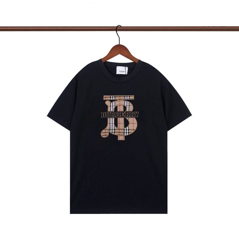Burberry - T-shirt Burberry avec logo monogramme en tartan - Noir