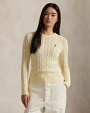 Ralph Lauren - Pull torsadé à col rond en coton Cream