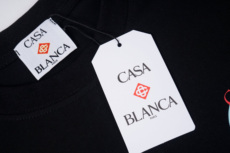 Casablanca - T-shirt Casa L’Arche Nuance de Bleu Noir