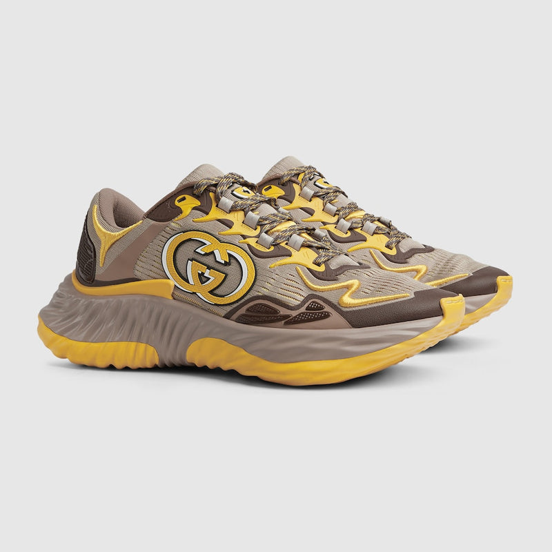 BASKETS GUCCI RIPPLE POUR HOMME Jaune Marron