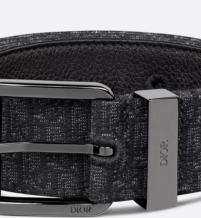 Dior - Toile jacquard micro Dior Oblique Noir 35 mm