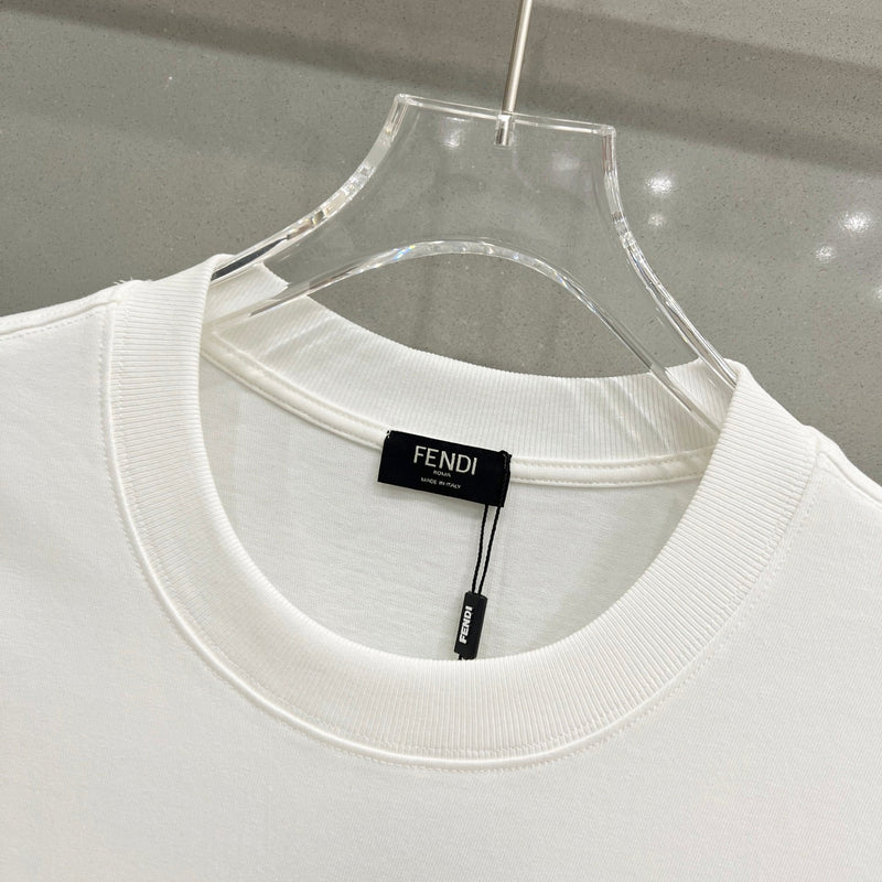 Fendi - T-shirt avec logo FF en rouge et blanc - Blanc
