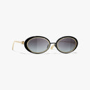 Chanel - Lunettes de soleil ovales Noir & Or