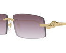 Cartier - Lunettes de Soleil Cartier Panthère Monture Doré Verres Violet