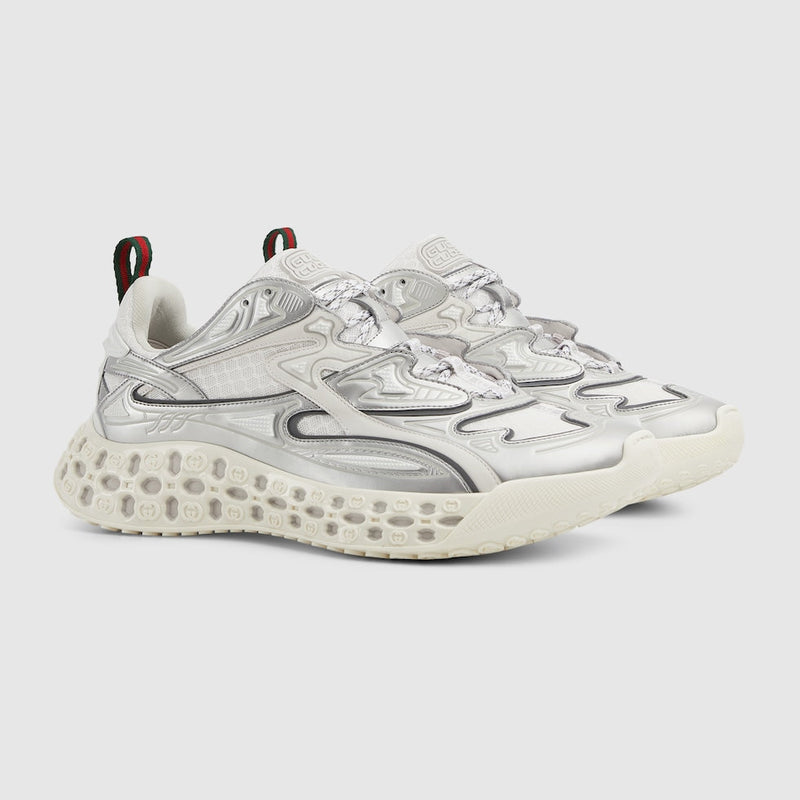 BASKETS GUCCI CUB3D POUR HOMME Blanc et Argenté