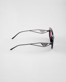 Prada - Lunettes De Soleil avec logo triangulaire Verres Fraise