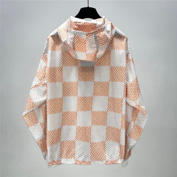 Louis Vuitton - Veste à carreaux Blanc et Orange monogramme