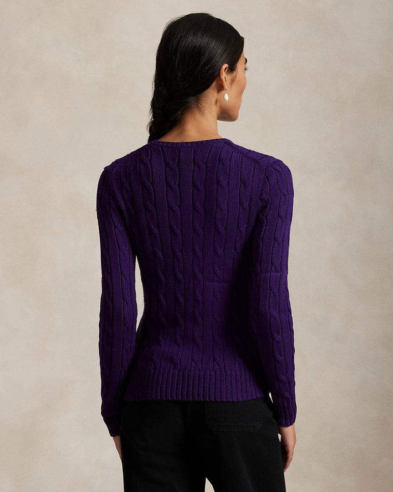 Ralph Lauren - Pull torsadé à col rond en coton Branford Purple