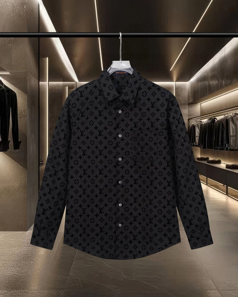 Louis Vuitton - Chemise manches longues motif intégral LV Noir