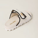 Miu Miu - Mules en crochet Ivoire / Noir