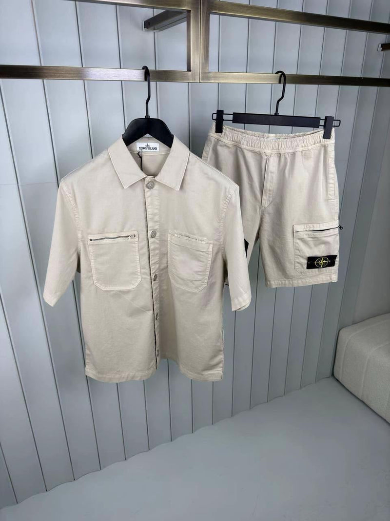 Stone Island - Ensemble Chemise + SHORT Beige