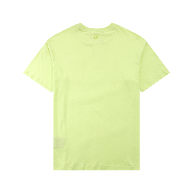 T-shirt Ami Paris Jaune Coeur Blanc