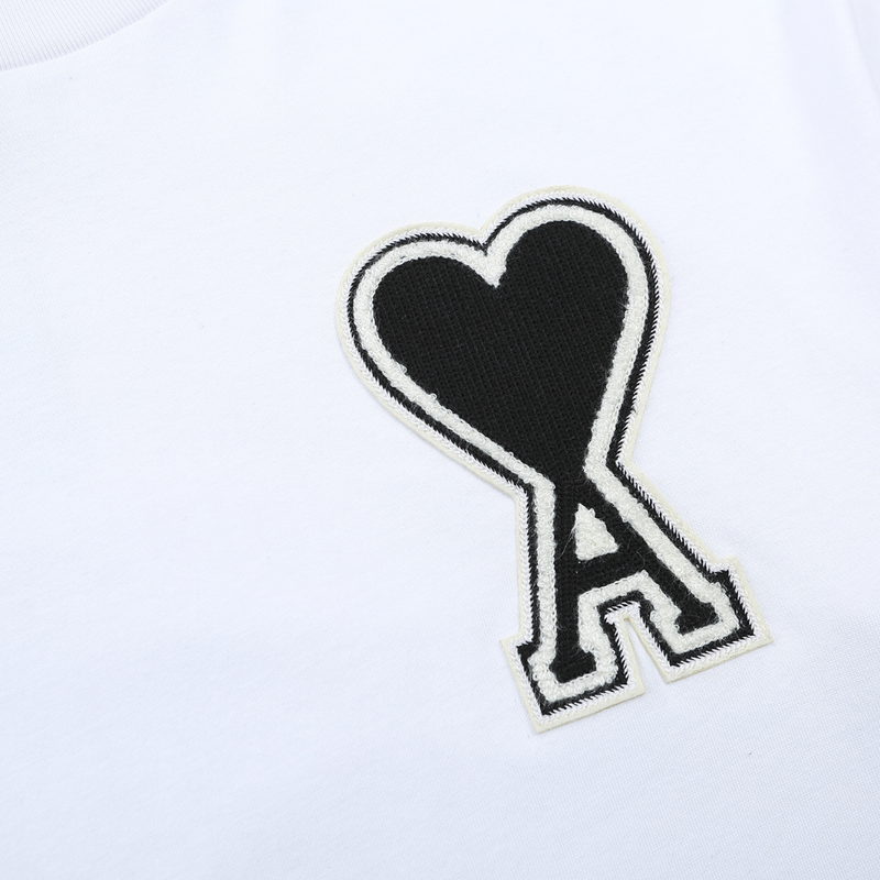 T-shirt Ami Paris Blanc Coeur Noir