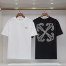 OFF-WHITE - T-shirt noir chic logo Off-White brodé, motif graphique Noir/Blanc