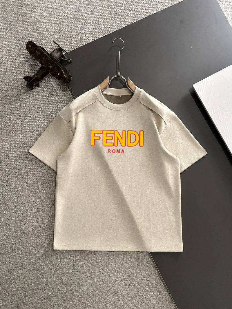 Fendi - T-shirt avec logo Fendi en orange - Crème