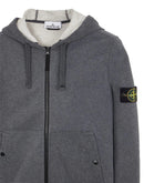 Stone Island - Sweat-shirt à capuche zippé fumée chiné