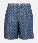 Gucci - Bermuda en jean et cuir