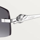 Cartier - Lunettes solaires Panthère Gris / Verres Gris Dégradés
