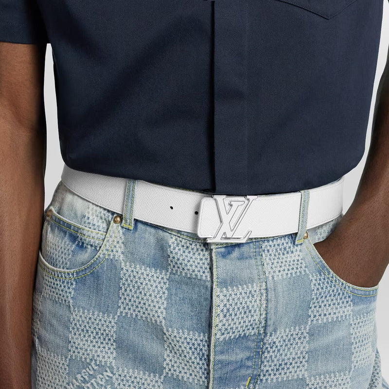Louis Vuitton - Ceinture LV Initiales 40 mm réversible Blanc