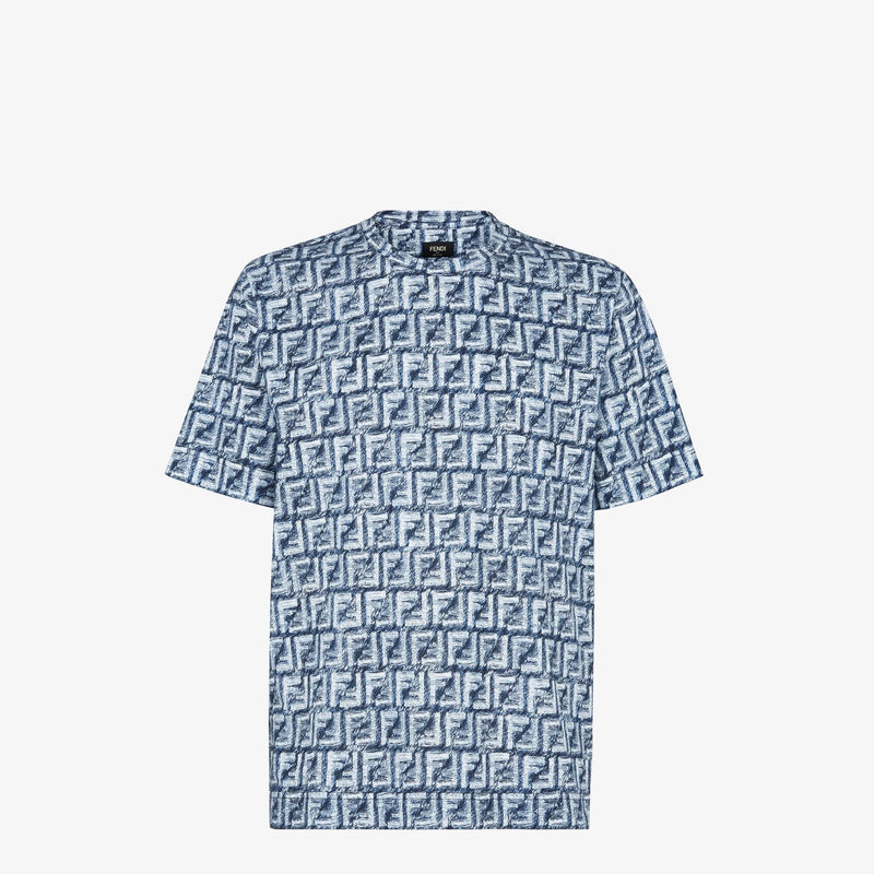 Fendi - T-shirt coton monogram FF Bleu Foncé