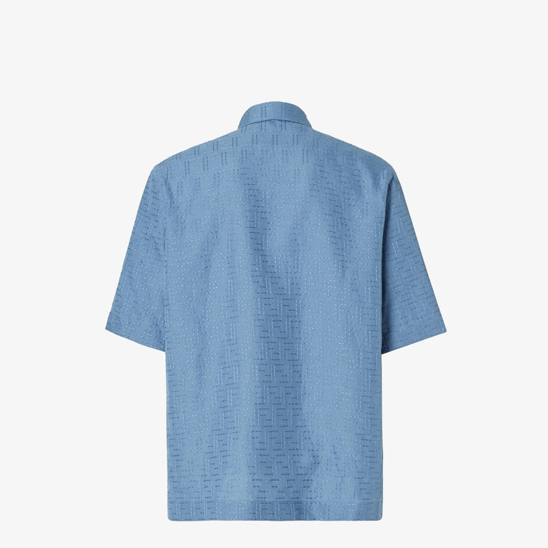 Fendi - Chemise en jacquard FF de lin Bleu Clair