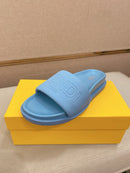 Fendi - Claquettes Fendi Roma Classique Bleu Ciel